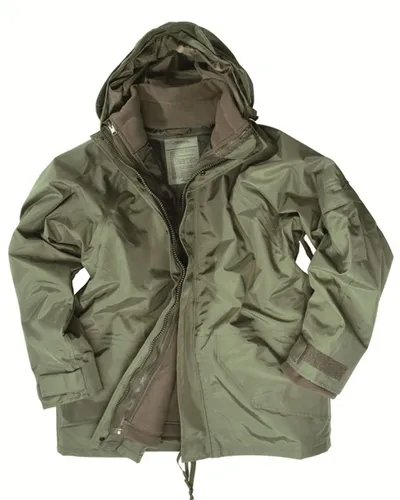 US Nässeschutz mit Fleecejacke - Regenjacke in Oliv, Größe M - Funktionsjacken für optimalen Wetterschutz, kombiniert mit warmem Fleece für zusätzlichen Komfort.