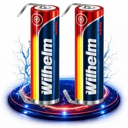 Lithium Ionen Akku Wilhelm 3,7 V LÖTFAHNE U Form 800 mAh Typ 14500 Li Ion AA 2 x