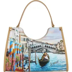 Y Not? Yesbag Shopper Tasche - Hellblau, 32.5 cm - Elegante Handtasche aus hochwertigem Polyurethan, langlebig und pflegeleicht. Mit mittlerer Riemenlänge und optionalem Umhängeriemen für zusätzlichen Komfort - perfekt für die modebewusste Frau!