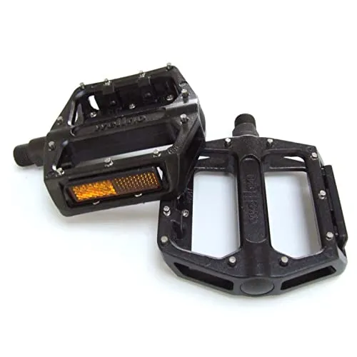 Wellgo B087U 9/16" Alloy Platform Pedals - Schwarz - Fahrradpedale: Robuste Wellgo B087U Pedale aus Legierung, ideal für BMX und ATB Bikes, bieten besten Grip und Langlebigkeit.