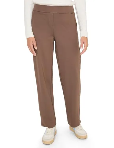 CECIL Damen 3817329 Straight Leg Hose, Cocoa Taupe, S / 32L - Damen-Hosen: Stilvolle High Waist Hose im Loose Fit mit elastischem Bund und praktischen Seitentaschen für optimalen Komfort.