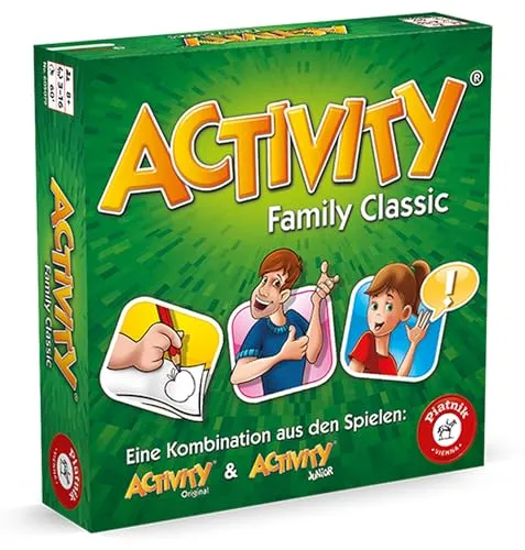 Piatnik 6050 Activity - Family Classic - Gesellschaftsspiel für 3 bis 16 Spieler, kombiniert Original- und Junior-Karten für grenzenlosen Spaß und kreative Aktionen – ideal für Familienabende!
