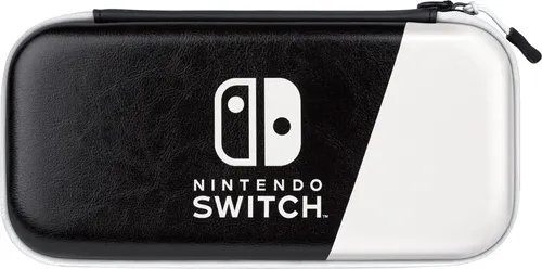 PDP Slim Deluxe Travel Case - Schwarz/Weiß für Nintendo Switch - Praktisches Zubehör für mobile Spielkonsolen: Schützen Sie Ihre Konsole stilvoll und nutzen Sie den integrierten Ständer für komfortables Spielen unterwegs.