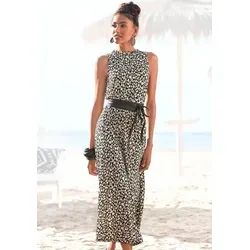 LASCANA Jerseykleid mit Alloverdruck - Elegantes Midikleid mit hochgeschlossenem Ausschnitt und figurumspielendem Schnitt. Ideal für sommerliche Anlässe, aus 100% Viskose für hohen Tragekomfort.