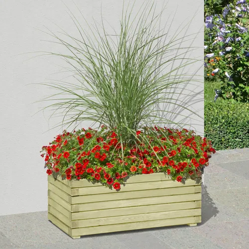 Pflanzkasten 80x40x33 cm Pflanzkübel rechteckig Blumenkasten aus Holz