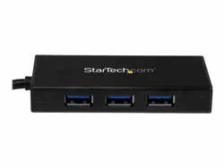 StarTech.com 3 Port USB 3.0 Hub mit Gigabit Ethernet Adapter - USB-Hub mit 3 Ports und Gigabit-Ethernet, Aluminiumgehäuse für Mobilität, unterstützt bis zu 5 Gbit/s, ideal für unterwegs.
