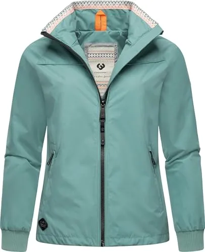 RAGWEAR "Apola" Damen Outdoorjacke, Gr. L (40), blau (ocean) - Funktionsjacken: Wasserdichte Damen Übergangsjacke mit hohem Kragen, ideal für Freizeitaktivitäten im Frühling und Herbst, schützt zuverlässig vor Wind und Regen.