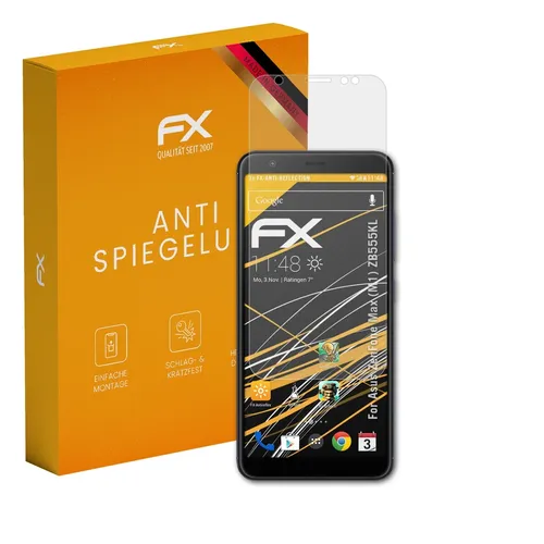 atFoliX 3x Schutzfolie für Asus ZenFone Max (M1) ZB555KL matt&stoßfest