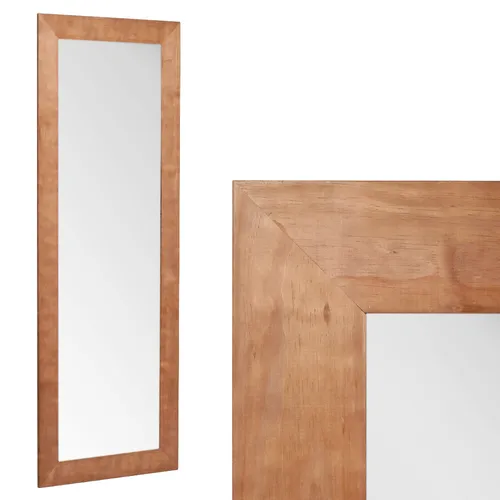 LEBENSwohnART Wandspiegel Natural - 160x60cm Holzspiegel - Dekorative Wandspiegel für jeden Raum, mit einem eleganten Holzrahmen in natürlicher Farbe und flexibler Montagemöglichkeit.