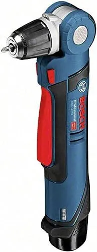 Bosch Winkelbohrmaschine GWB 12V-10 - Akku, 12V 2Ah, 2 Akkus und Koffer, schwenkbarer Kopf für optimale Flexibilität und LED-Licht für dunkle Arbeitsbereiche