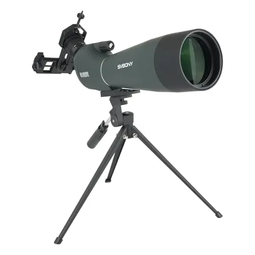 Svbony SV28 Upgrade 20-60x80 Spektiv mit Stativ, HD FMC Porro Prisma, Spektiv Sportschützen mit Handy Telefonadapter, Transporttasche, für Wildlife Scenery Vogelbeobachtung