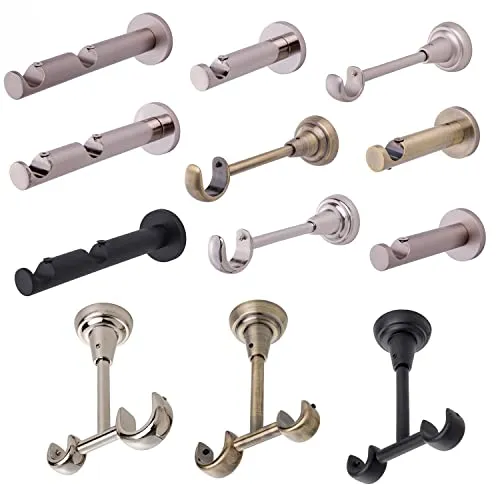 MDEKOR Deckenträger 1-läufig Schwarz Matt Deckenhalter mit Metallmontageplatte für Gardinenstange 19 mm Abstand kürzbar