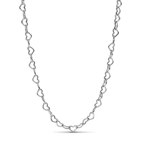 Pandora Kette ohne Anhänger - Verbundene Herzen aus Silber 925 - Elegante 45 cm lange Kette aus glänzendem Sterlingsilber, perfekt für jeden Anlass und ohne Anhänger für einen minimalistischen Look.