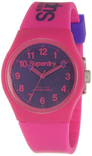 Superdry Quarzuhr Urban - Trendige Herrenarmbanduhr - Armbanduhren mit modernem pinken Design, wasserdicht bis 5 bar und leichtem Silikonarmband für optimalen Tragekomfort.