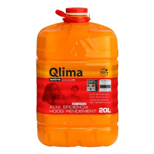 Qlima Kocher Brennstoff Extra 20 Liter - Flüssiger Brennstoff für effiziente Wärmeabgabe, ideal für frostfreie Schuppen. Qlima Extra bietet höchste Qualität und lange Lebensdauer für Ihren Ofen.
