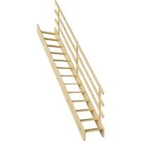 Dolle Raumspartreppe Burgau gerade Fichte unbehandelt FSC® - Innentreppen mit vollwertigen Stufen und flexiblem Geländer, ideal für Geschosshöhen bis 289 cm – passt sich perfekt an Ihre Bedürfnisse an.