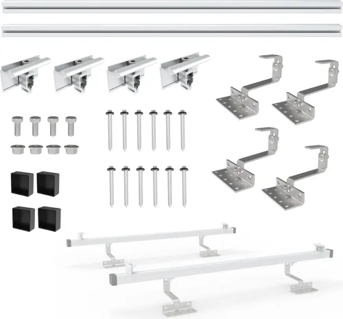 NuaSol Photovoltaik Solarpanel Halterung 1er Montage Set Ziegeldach - Befestigungsmittel für Solarmodule, flexibel und korrosionsbeständig, ideal für Ziegeldächer, sorgt für eine sichere und langlebige Montage.