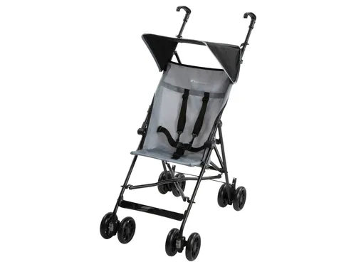 bebeconfort Kinderwagen Peps (schwarz/grau) - Leichter Buggy für Reisen, wendig und mit Federung an den Vorderrädern. Faltbares Verdeck und 5-Punkt-Gurtsystem, geeignet bis 15 kg, für Kinder ab 6 Monaten.