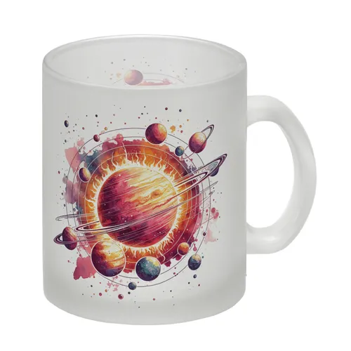 Sonnensystem Planeten Glas Tasse