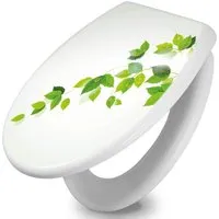 Banjado Toilettendeckel mit Absenkautomatik – Hygienischer WC-Sitz in Weiß mit Ranke-Motiv - Der Banjado Toilettendeckel mit Absenkautomatik vereint Hygiene und modernes Design. Aus robustem Duroplast, einfach zu montieren und passend für alle gängigen Toilettenschüsseln.