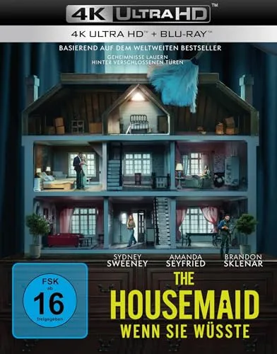 Vorbestellung: The Housemaid - Wenn Sie wüsste - 4K Ultra HD Blu-ray - Erleben Sie den fesselnden Film "The Housemaid" in atemberaubender 4K Ultra HD-Qualität. Diese exklusive Edition bietet packende Unterhaltung mit deutscher und englischer Sprache. Ideal für Filmfans!
