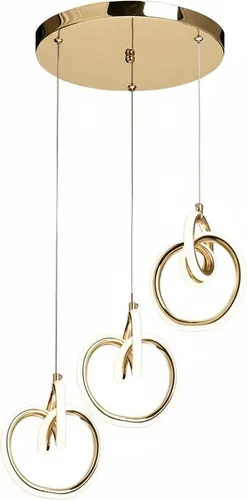 Hängeleuchte Toolight Lhj093-3cp in Gold – Elegante Pendelleuchte - Moderne Pendelleuchte mit drei goldenen Ringen, verstellbarer Höhe und integrierter LED-Beleuchtung für eine stilvolle Raumgestaltung. Ideal für Esszimmer und Wohnzimmer.