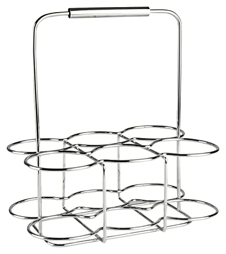Justinus Flaschenträger LIFESTYLE, Edelstahl für 6 Flaschen - Flaschenträger aus Edelstahl für bis zu 6 Flaschen, mit praktischem Tragegriff – ideal für Picknicks und Feiern.