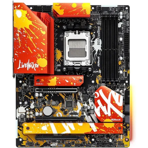 ASRock B650 LIVEMIXER 90-MXBJ50-A0UAYZ - ATX Mainboard für AMD Ryzen 7000, unterstützt bis zu 128 GB DDR5 RAM mit Geschwindigkeiten bis zu 6400MHz und bietet RGB-Beleuchtung für individuelle Anpassung.