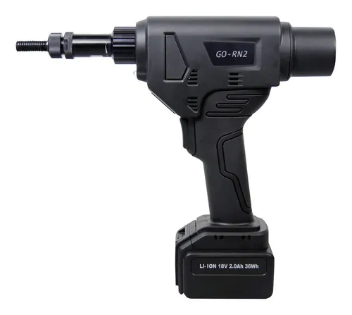 Goebel Akku-Blindnietmuttergerät GO-RN 2 im Koffer mit 2 Akkus 18V - Leistungsstarkes Akku-Blindnietmuttergerät für vielfältige Anwendungen. Mit bürstenlosem Motor, kompaktem Design und LED-Beleuchtung für präzises Arbeiten. Ideal für M5-M12 Gewinde in verschiedenen Materialien.