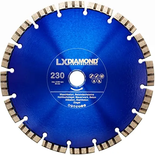 LXDIAMOND Diamant-Trennscheibe 230mm x 25,4mm Diamantscheibe - für Stein Beton Stahlbeton passend für Steinsägen Schneidetische Brückensägen - Betonscheibe 230 mm in Premium Qualität