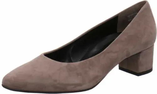 Paul Green Samtziege Trüffel Damen Pumps in Grau, Größe 4.5 - Elegante Pumps aus hochwertigem Nubukleder, mit bequemem Blockabsatz von 4 cm – ideal für stilvolle Auftritte.