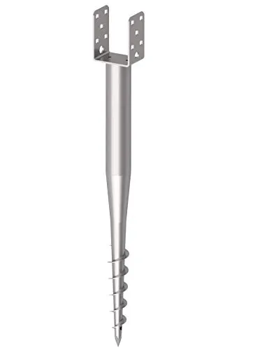 Krinner Bodendübel U-Fix 91 830 mm - Gartenzäune, stabiler U-Fix Bodendübel für einfache und sichere Montage von Gartenzaunpfosten