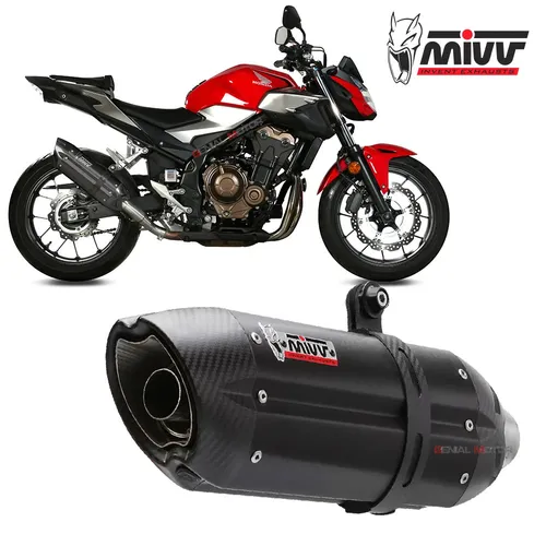 Auspuff exhaust MIVV Suono Schwarz Inox Schwarz kat HONDA CB 500 F 2019 2024