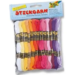Bastelset Stickgarn 52ST FOLIA 23991 - 52x8m, vielseitig einsetzbar für kreative Bastelprojekte und Handarbeiten