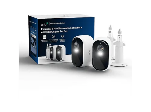 Arlo E3 HD Überwachungskameras mit 2-CAMS und 2X Halterungen - Arlo E3 HD Überwachungskameras mit 1920 x 1080 Pixeln für klare Videoaufnahmen. Ideal für die Sicherheit zu Hause, einfach zu installieren und flexibel positionierbar. Perfekt für den professionellen Einsatz in der Überwachung.