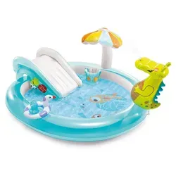 Intex Planschbecken - Aufblasbares Poolmodell mit Rutsche, 229 x 152 x 56 cm, ideal für Kinder ab 2 Jahren und extra Sicherheit durch 13 Luftkammern