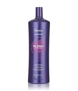 FANOLA Wonder No Yellow Shampoo 1000ml - Shampoo zur Neutralisierung von Gelbstich, ideal für blonde und graue Haare, sorgt für strahlende Farbbrillanz.