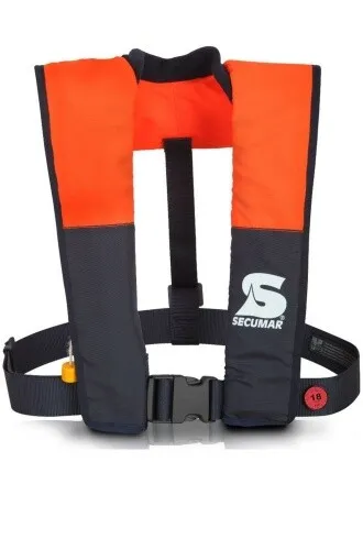 Secumar Rettungsweste Vivo 100 - Komfortabel und Sicher - Rettungsweste mit einfacher Handhabung, ideal für maximale Bewegungsfreiheit und angenehmen Tragekomfort. Ausgestattet mit patentiertem manuellen Auslösesystem für zusätzliche Sicherheit.