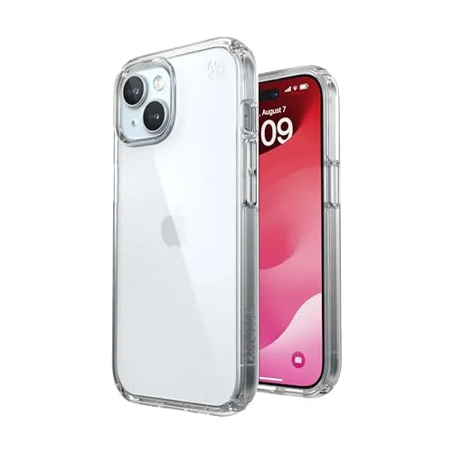 Speck Transparente Schutzhülle für iPhone 15 – iPhone 16e Hülle – schlanke Handyhülle für iPhone 15-6,1 Zoll – kompatibel mit iPhone 14 und 13 Hülle – Presidio Clear/Clear