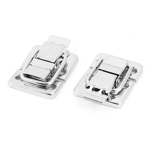 2x Koffer Edelstahl Verschlussklappen Schließband Haspe Schnappverschluss 43mm