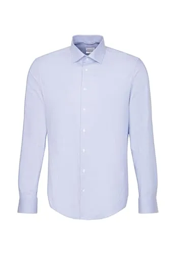 Seidensticker 144785 Regular Fit Extra Langer Arm Business-Hemd - Elegantes Herren Hemd von Seidensticker in Blau, ideal für Büro und Freizeit. Bügelleicht und aus 100% Baumwolle für hohen Tragekomfort. Perfekt kombinierbar und angenehm luftig für den Sommer.