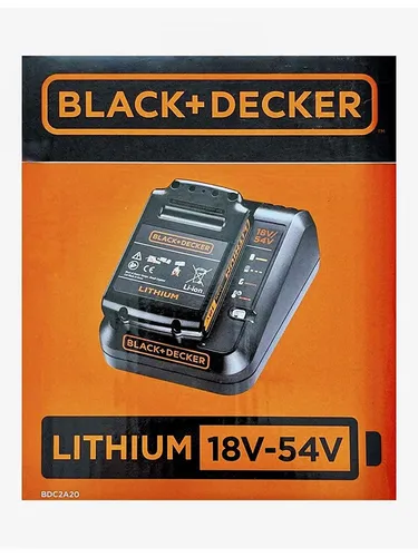 Black & Decker BDC2A20-QW 18V Lithium Schnellladegerät - Elektrowerkzeug-Akkus, schnelles Laden für Lithium-Ionen Batterien mit 2 Ah Kapazität, ideal für effiziente Arbeiten.