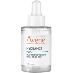 Avene Hydrance Boost Serum-Konzentrat 30 ml - Feuchtigkeitsspendendes Serum für trockene Haut, angereichert mit Hyaluronsäure und Vitamin B3. Versorgt die Haut über 48 Stunden mit intensiver Feuchtigkeit und stellt das Gleichgewicht empfindlicher Haut wieder her.