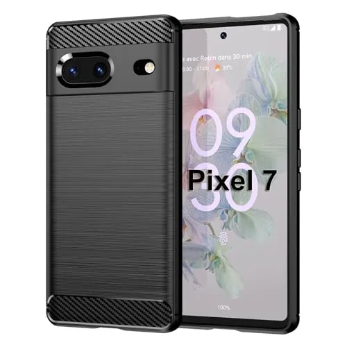 betterfon Carbon Handyhülle kompatibel mit Google Pixel 7 | Smartphone Case aus TPU-Silikon | Schwarz