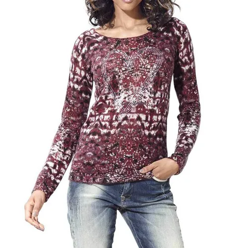 Heine - Best Connections Damen Pullover, bordeaux mit Strass GR 50 *SALE*