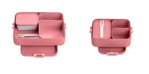Mepal Lunchbox Duo Pack - Midi + Large - Erwachsene Brotdose mit Bento Box - für kleine Snacks & Reste - Essenbox mit Fächern - Vivid Mauve