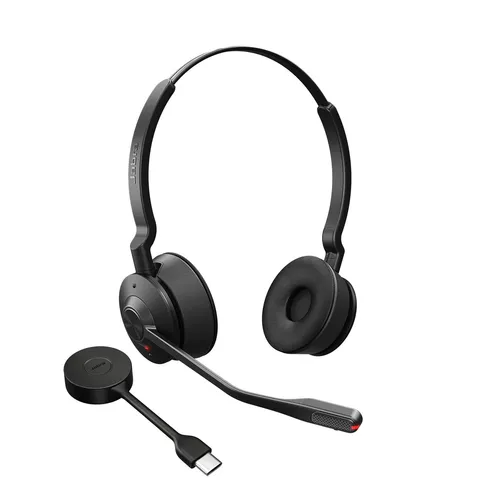Jabra Engage 55 SE UC Stereo Headset On-Ear - Kopfhörer mit hervorragender Klangqualität und langer Akkulaufzeit, ideal für produktives Arbeiten im Büro oder Homeoffice.