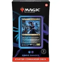 Magic: The Gathering Starter Commander Deck - Grave Danger (Blau-Schwarz) - Spielfertiges MTG-Deck für epische Multiplayer-Duelle. Enthält 100 Karten, darunter eine legendäre Folienkarte und Zubehör. Ideal für 3-5 Spieler und ca. 120 Minuten Spielspaß.