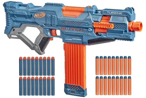 Nerf Elite 2 Turbine CS-18 - motorisierter Blaster mit 18-Dart Clip-Magazin, flexible Erweiterungsmöglichkeiten und schnelle Darts bis 27 Meter