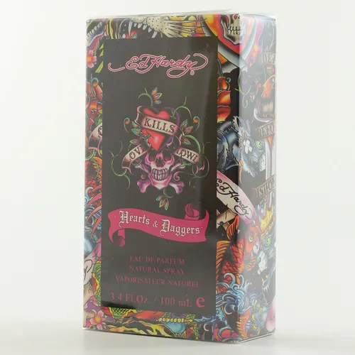 Christian Audigier Ed Hardy Hearts & Daggers Eau de Parfum für Damen 100 ml - Damenduft mit einem verführerischen Mix aus fruchtigen und floralen Noten, ideal für selbstbewusste Frauen, die ihren individuellen Stil unterstreichen möchten.